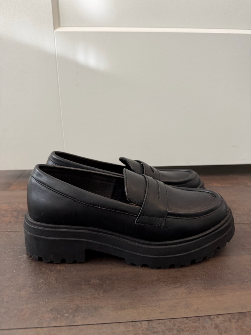 a new day Black Lug-Sole Penny Loafers